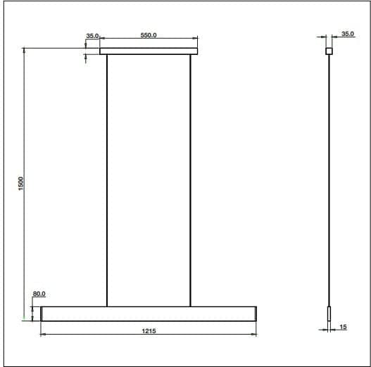 Sospensione lineare Led cct Marmo 50W 6600Lm 121,5X8X150Cm in Lampade a sospensione Led Mall Home - Napoli, commercioVirtuoso.it