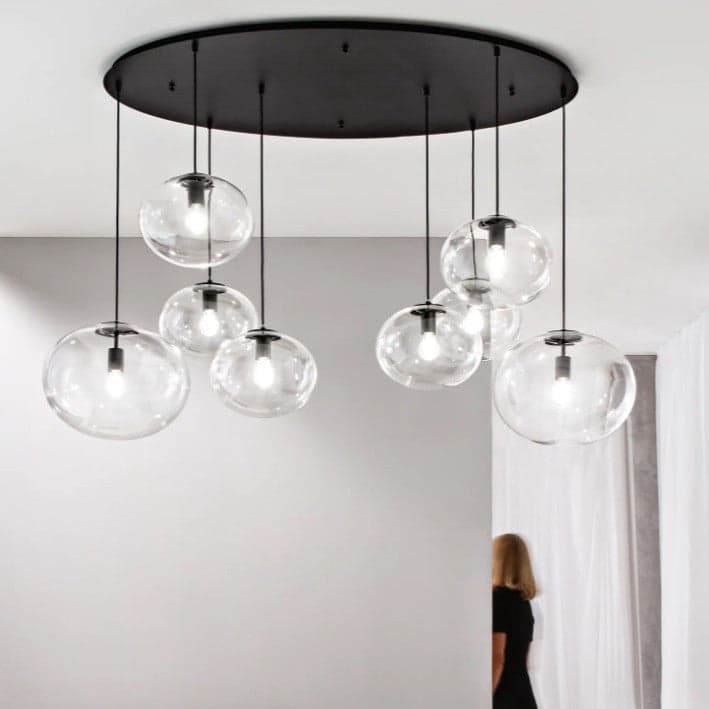 Lampadario a sospensione Nera 8Xe27 166X155X134Cm in Lampade a sospensione Led Mall Home - Napoli, commercioVirtuoso.it