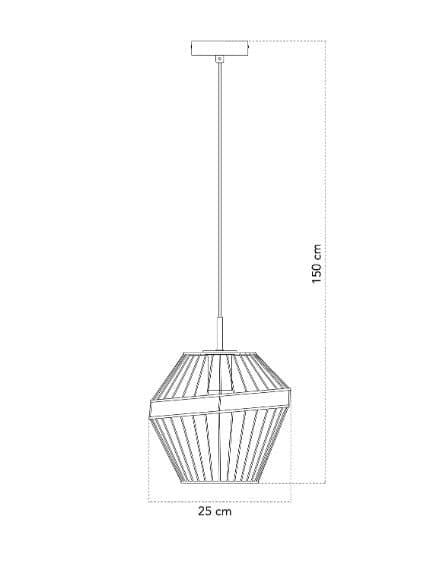 Lampadario a sospensione in metallo Nero e Oro 1Xe27 25X25X150Cm in Lampade a sospensione Led Mall Home - Napoli, commercioVirtuoso.it