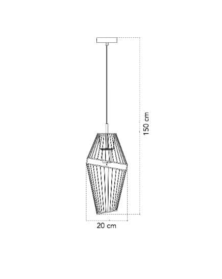 Lampadario a sospensione in metallo Nero/Oro 1Xe27 20X20X150Cm in Lampade a sospensione Led Mall Home - Napoli, commercioVirtuoso.it