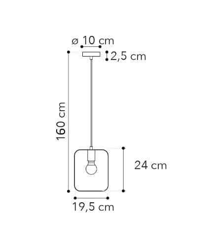 Lampadario a sospensione Bianco Nickel 1Xe27 19,5X10X160Cm in Lampade a sospensione Led Mall Home - Napoli, commercioVirtuoso.it