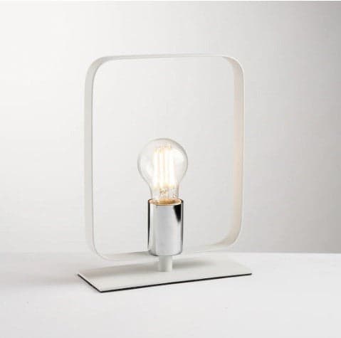 Lampada da tavolo Bianca Nickel 1Xe27 19,5X19,5X24,8Cm in Lampade da tavolo e abat-jour Led Mall Home - Napoli, commercioVirtuoso.it