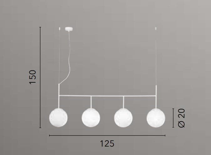 Lampadario a sospensione Bianco 4Xe27 125X150X20Cm in Lampade a sospensione Led Mall Home - Napoli, commercioVirtuoso.it