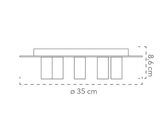 Plafoniera Oro 5Xe27 35X35X86Cm in Plafoniere Led Mall Home - Napoli, commercioVirtuoso.it