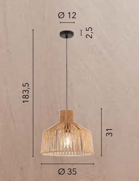 Lampada a Sospensione , 35 cm Trasparente 1Xe27 35X31X183,5Cm in Lampade a sospensione Led Mall Home - Napoli, commercioVirtuoso.it