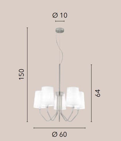Lampadario a Sospensione , cinque luci Oro 5Xe14 60X150Cm in Lampadari Led Mall Home - Napoli, commercioVirtuoso.it