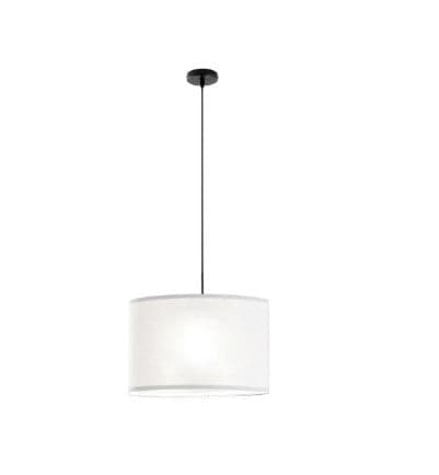 Lampadario a Sospensione in metallo con diffusore in tessuto Bianca 1Xe27 53X53X150Cm
