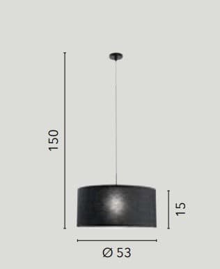Lampadario a Sospensione in metallo con diffusore in tessuto Nera 1Xe27 53X53X150Cm in Lampade a sospensione Led Mall Home - Napoli, commercioVirtuoso.it