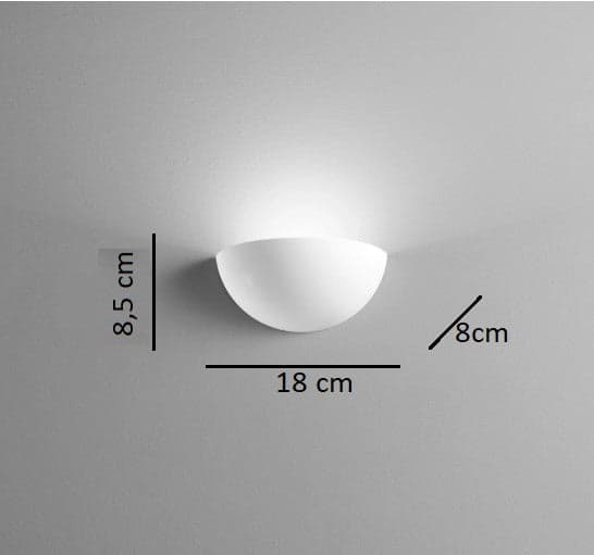 Applique Led in gesso verniciabile PIZNAIR 6W con interruttore cct 18 cm. in Applique Led Mall Home - Napoli, commercioVirtuoso.it