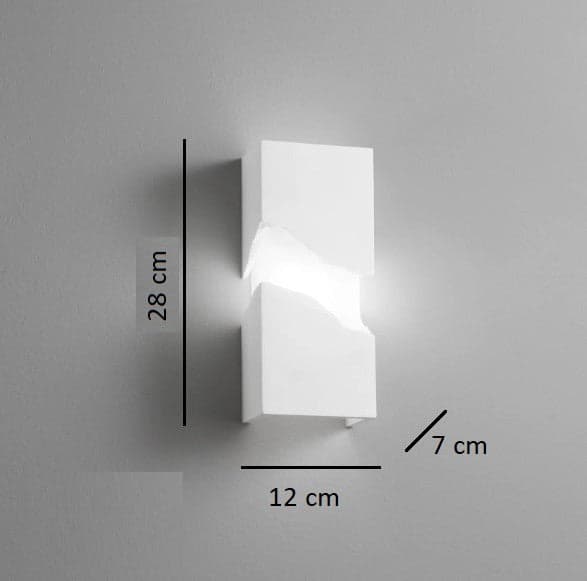 Applique in gesso verniciabile 2XG9 28X12X7cm in Applique Led Mall Home - Napoli, commercioVirtuoso.it