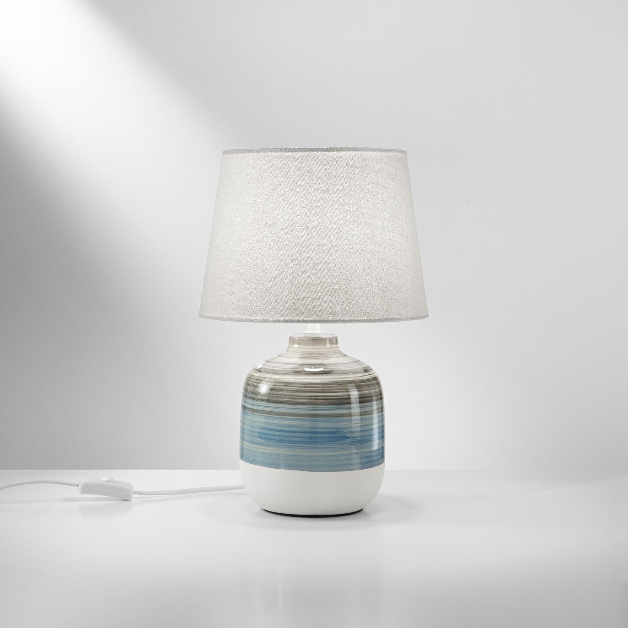 Lampada da tavolo grigio- azzurro 1XE27 25X25X39CM in Lampade da tavolo e abat-jour Led Mall Home - Napoli, commercioVirtuoso.it