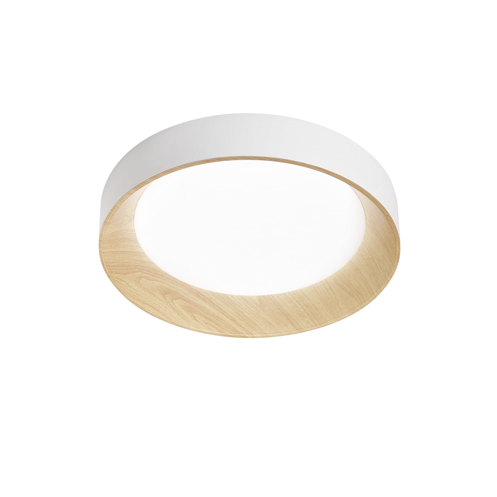 Plafoniera metallo Bianco con interno dall'Effetto Legno 50X8,5CM in Plafoniere Led Mall Home - Napoli, commercioVirtuoso.it