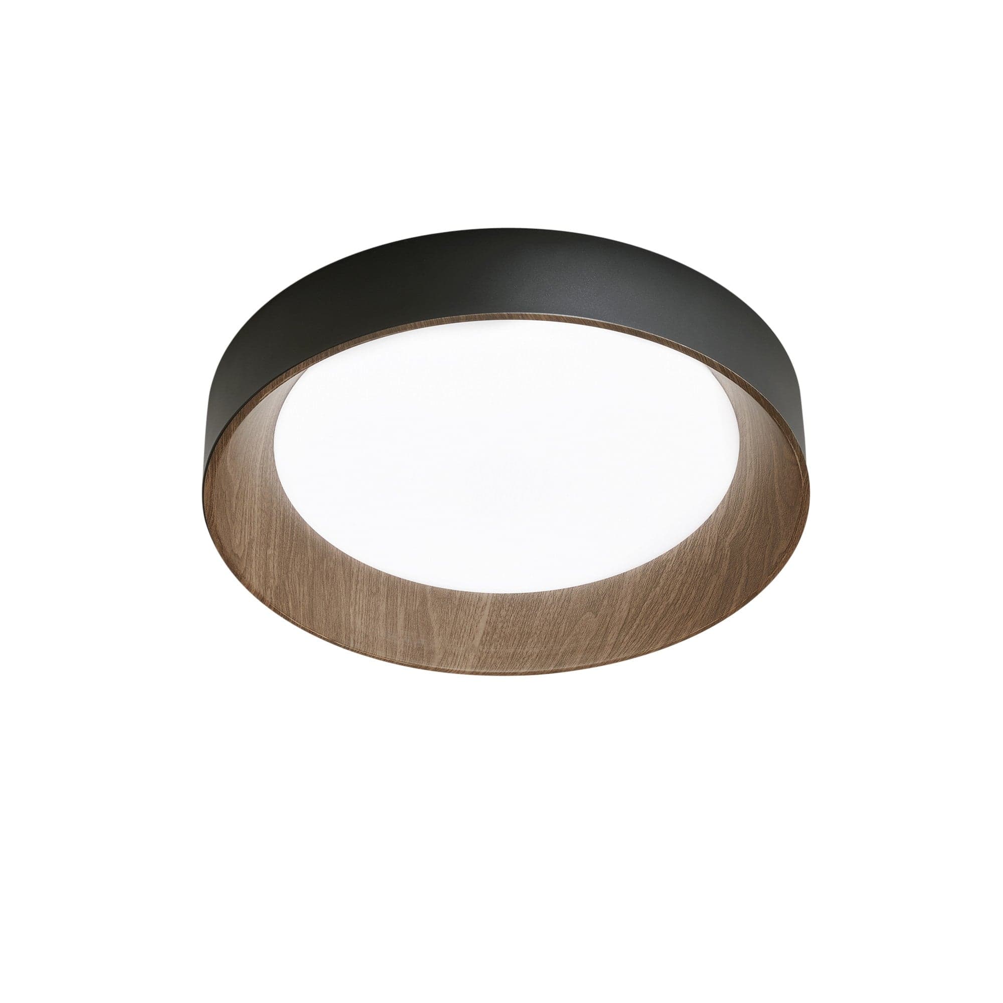 Plafoniera metallo Nero con interno dall'Effetto Legno 50X8,5CM in Plafoniere Led Mall Home - Napoli, commercioVirtuoso.it