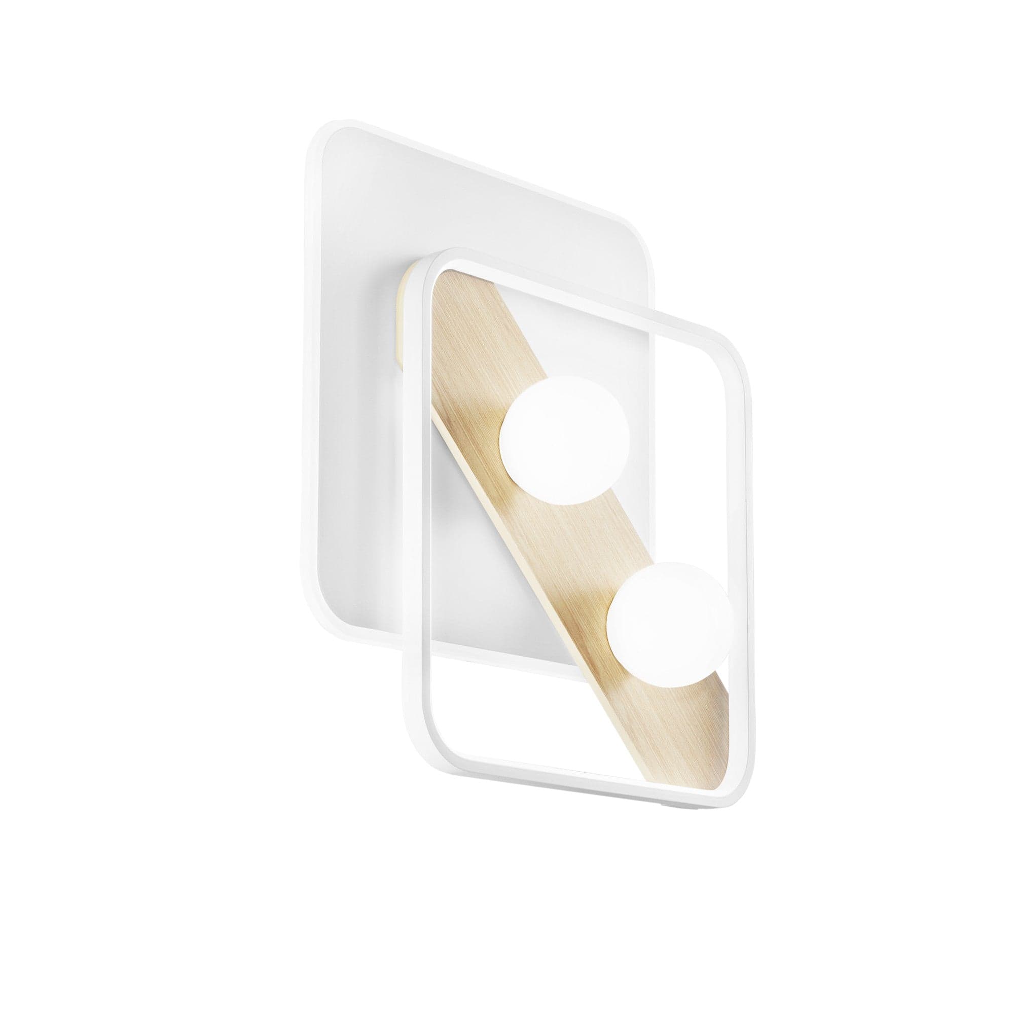 Plafoniera Quadrata, struttura in acrilico Bianco/LEGNO cct 50X40X8 CM in Plafoniere Led Mall Home - Napoli, commercioVirtuoso.it