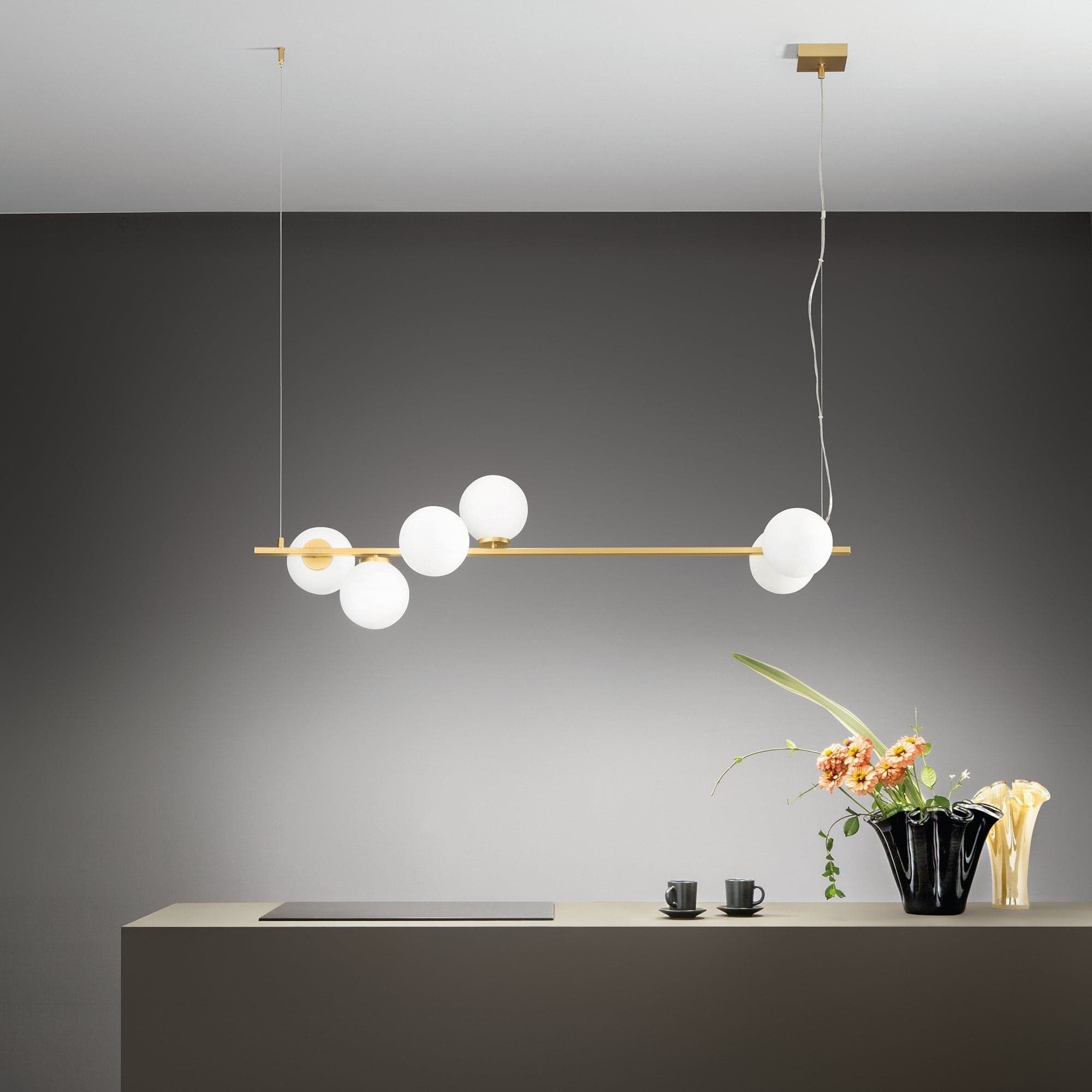 Lampadario a sospensione in metallo Oro 120X150X33,4 CM in Lampade a sospensione Led Mall Home - Napoli, commercioVirtuoso.it