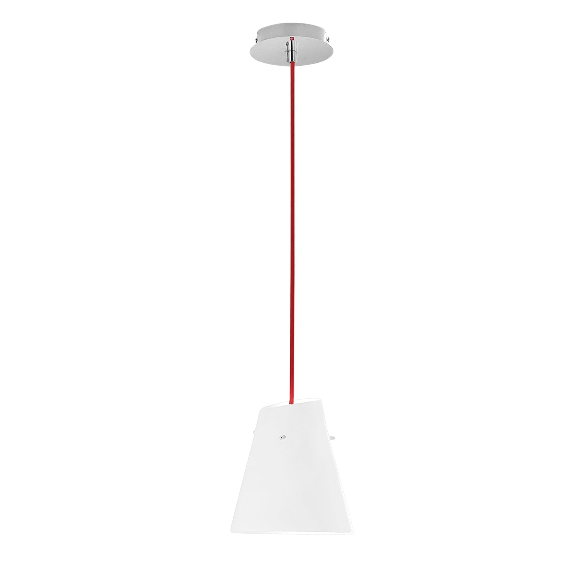 Lampadario a sospensione con cavo in tessuto rosso 1XE27 120X18X27CM