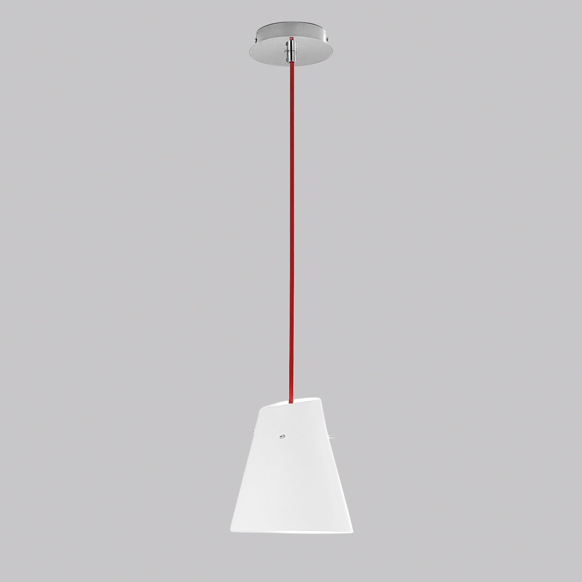 Lampadario a sospensione con cavo in tessuto rosso 1XE27 120X18X27CM in Lampade a sospensione Led Mall Home - Napoli, commercioVirtuoso.it