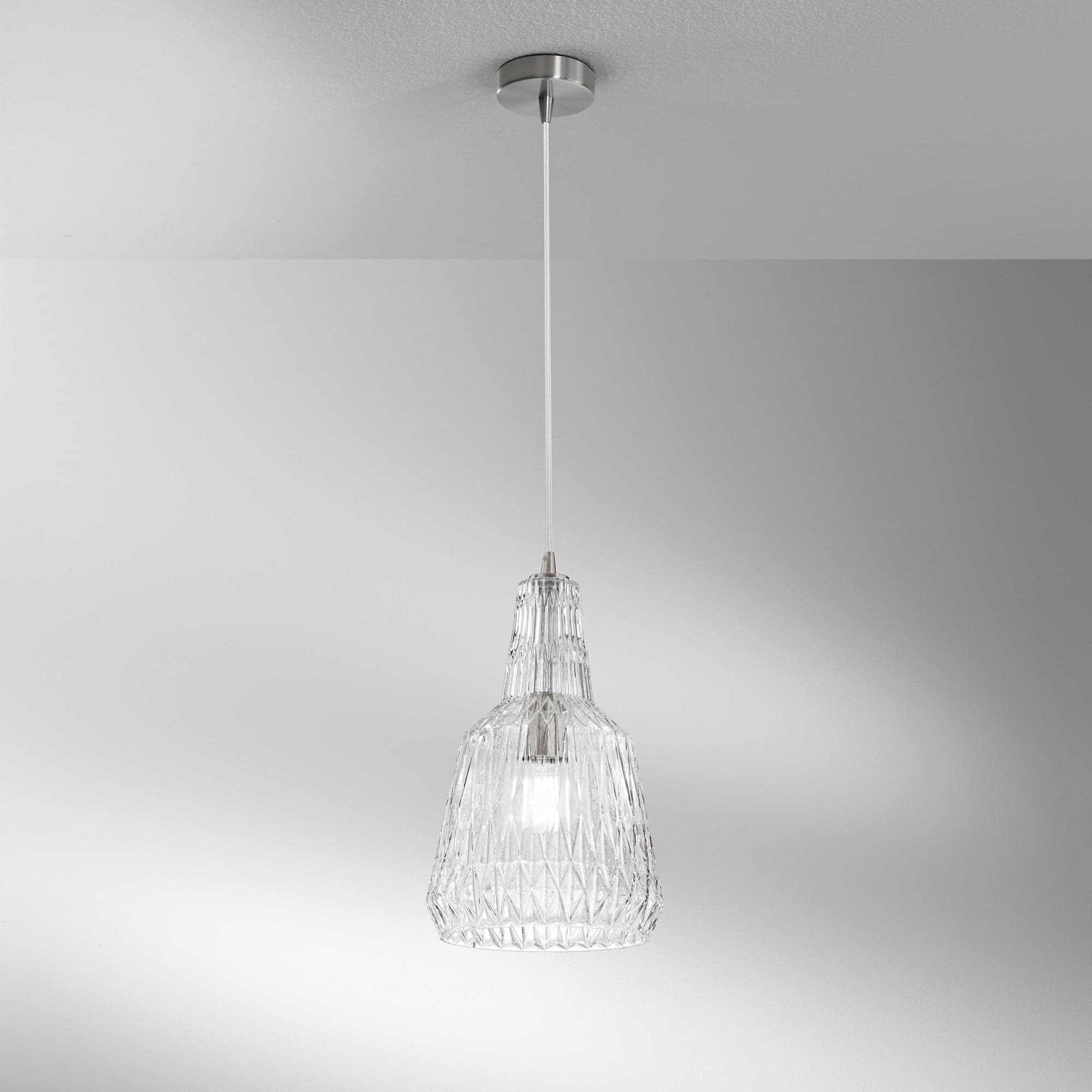Lampadario in vetro cristallo sfaccettato TRASPARENTE 150X23X10CM in Lampadari Led Mall Home - Napoli, commercioVirtuoso.it