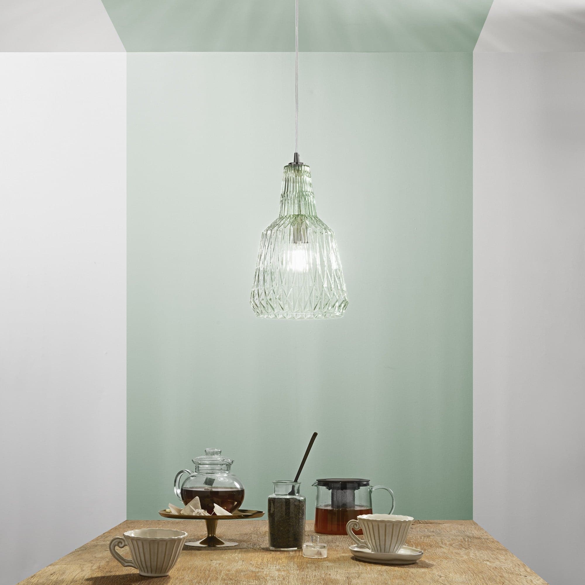 Lampadario in vetro cristallo sfaccettato VERDE 150X23X10CM in Lampadari Led Mall Home - Napoli, commercioVirtuoso.it