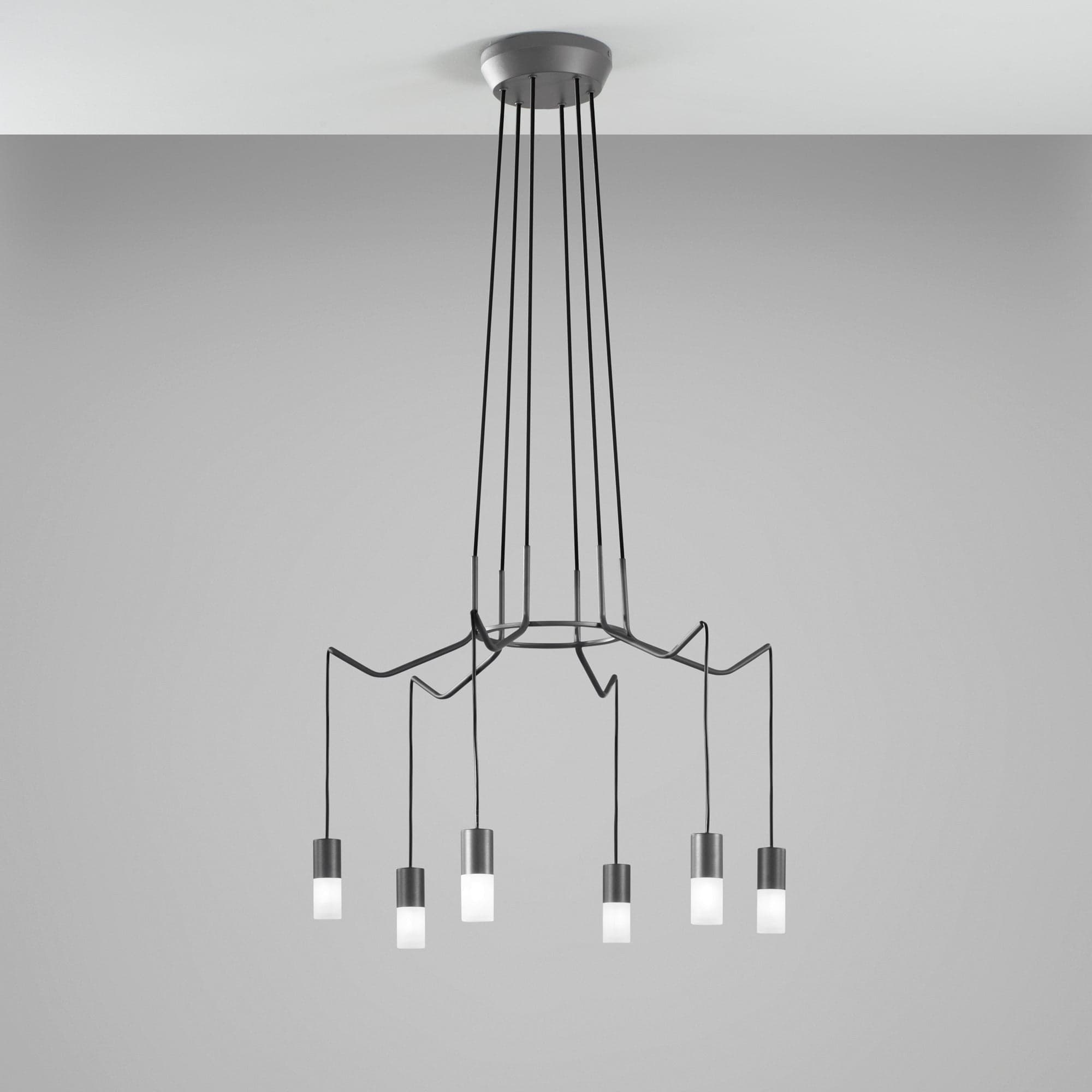 Lampadario a sospensione acrilico e metallo nero 120X66CM in Lampade a sospensione Led Mall Home - Napoli, commercioVirtuoso.it