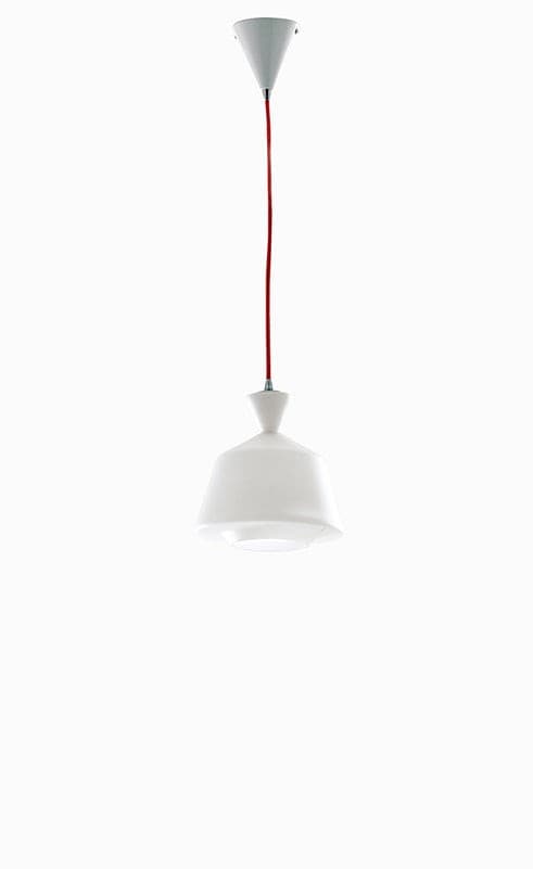 Lampadario a sospensione vetro opaco e cavo Rosso 120X20X21,2 cm.