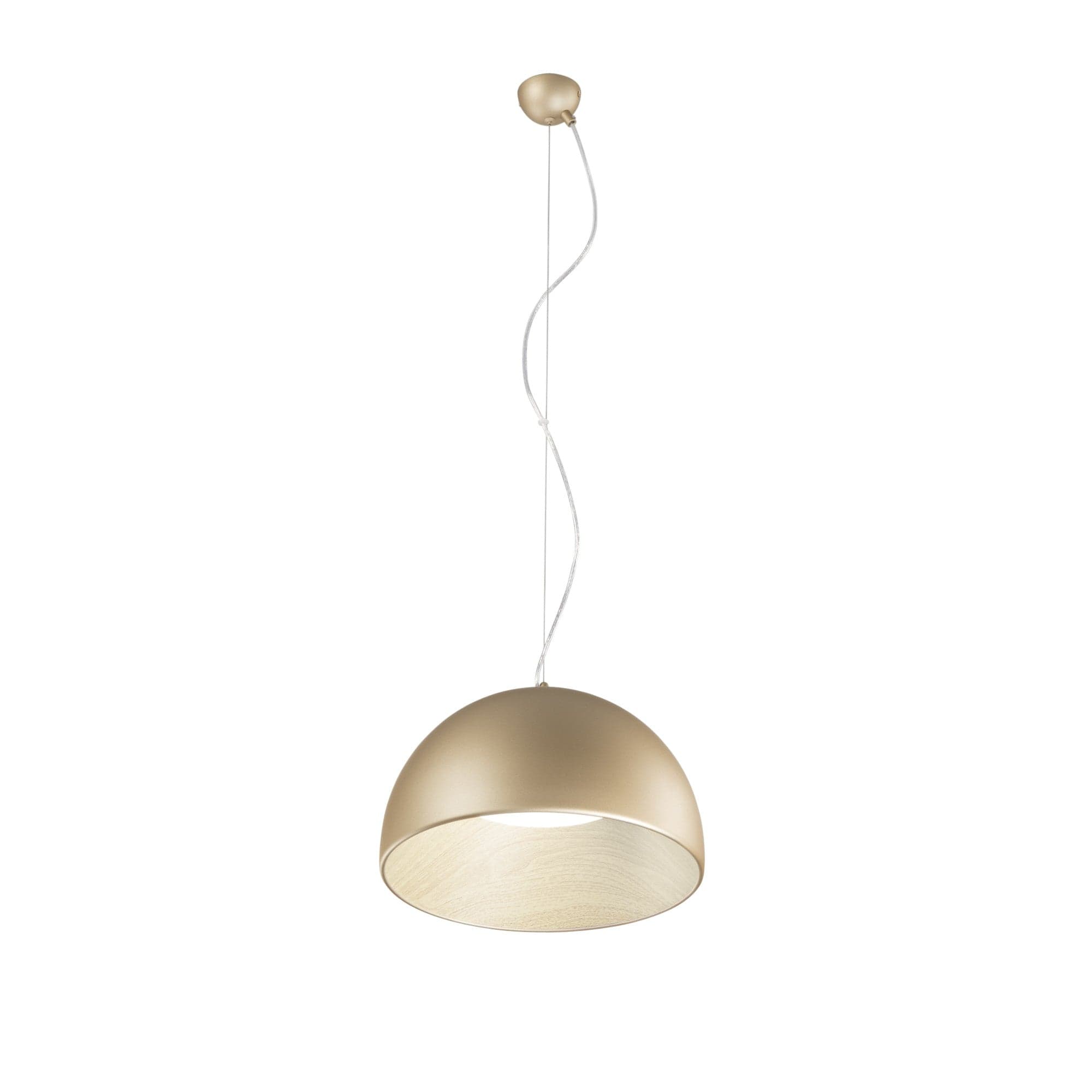 Lampadario design contemporaneo metallo a forma sferica Effetto Legno Oro 181x35cm in Lampade a sospensione Led Mall Home - Napoli, commercioVirtuoso.it