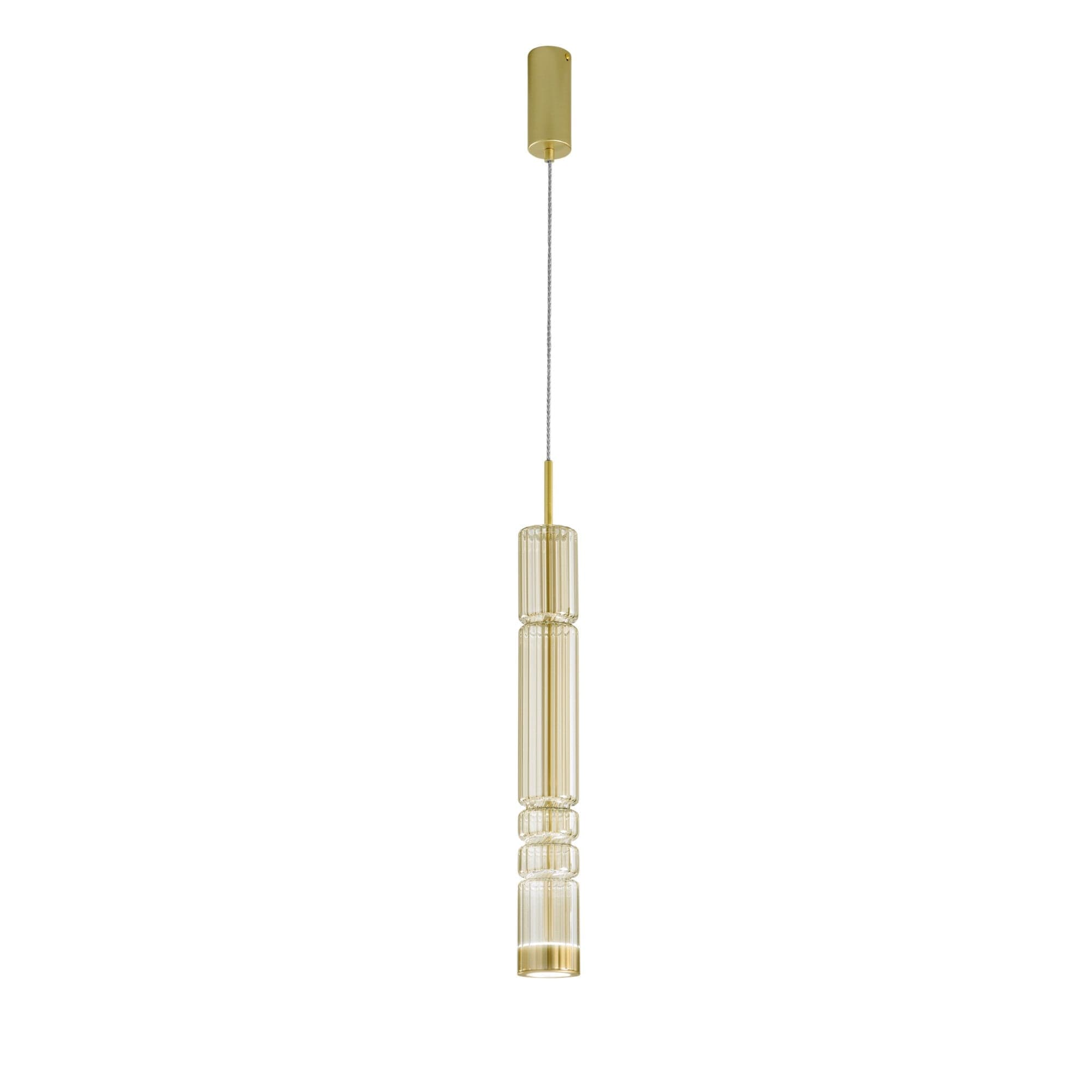 Lampadario Tubolare in Vetro Led 3000K Ambra