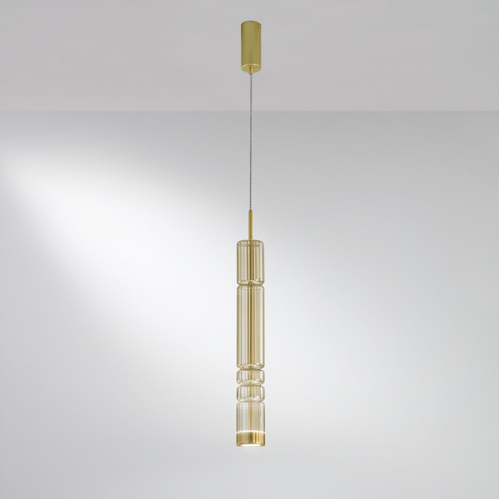 Lampadario Tubolare in Vetro Led 3000K Ambra in Lampade a sospensione Led Mall Home - Napoli, commercioVirtuoso.it