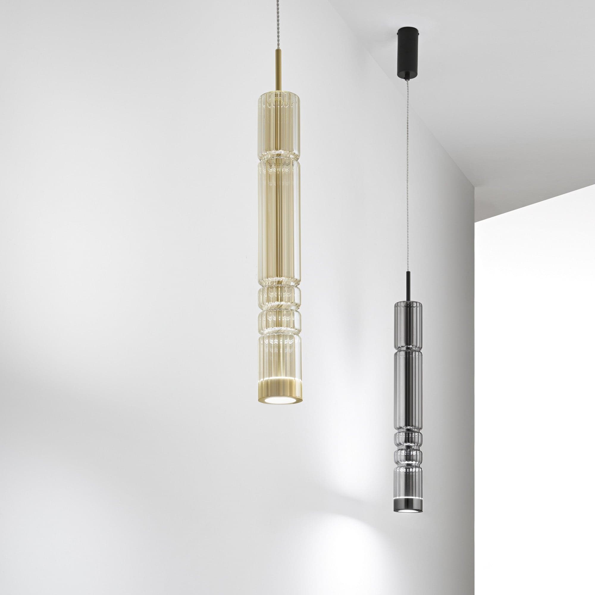 Lampadario Tubolare in Vetro Led GRIGIO 3000K in Plafoniere Led Mall Home - Napoli, commercioVirtuoso.it