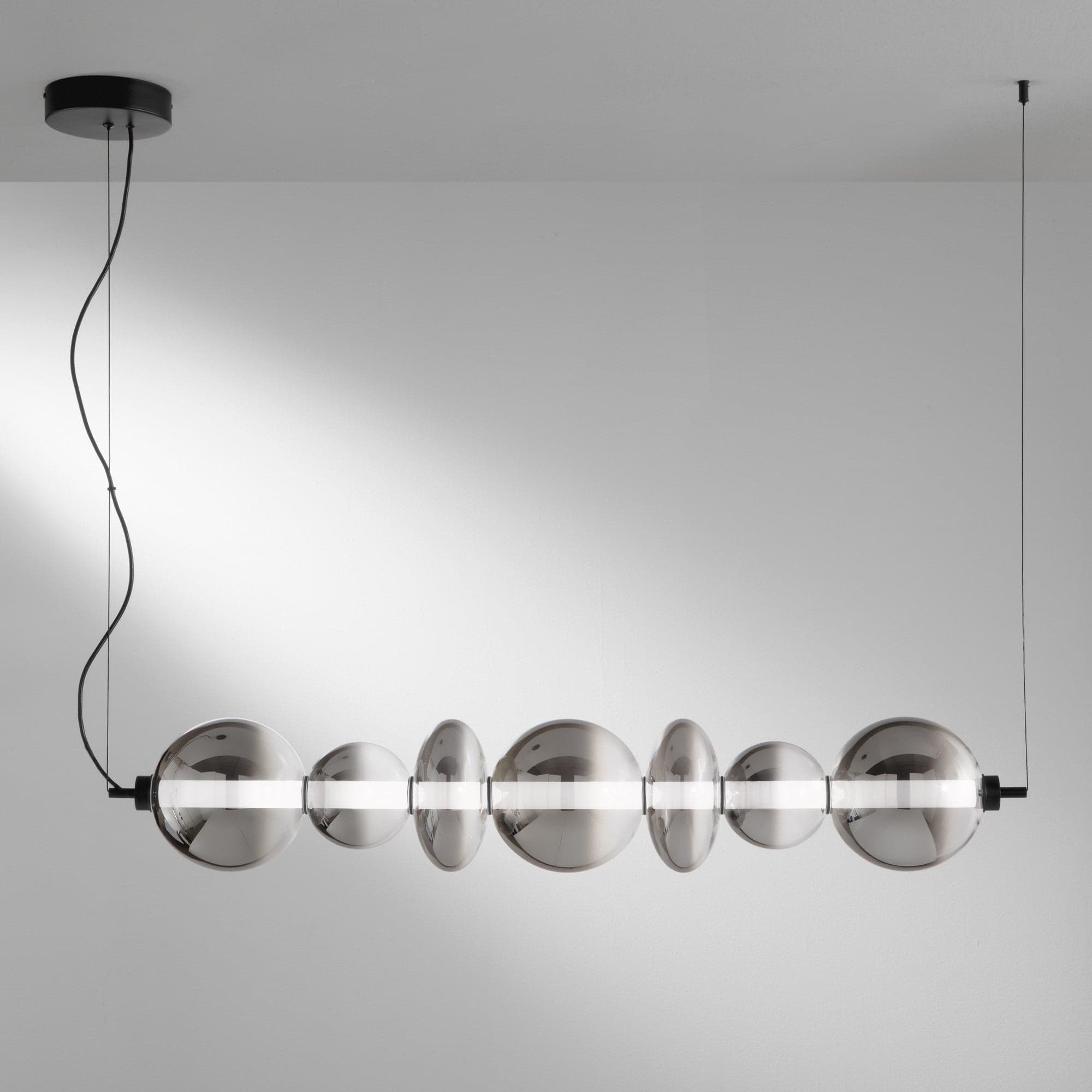 Lampadario Led in metallo con diffusori in vetro fume in Lampade a sospensione Led Mall Home - Napoli, commercioVirtuoso.it