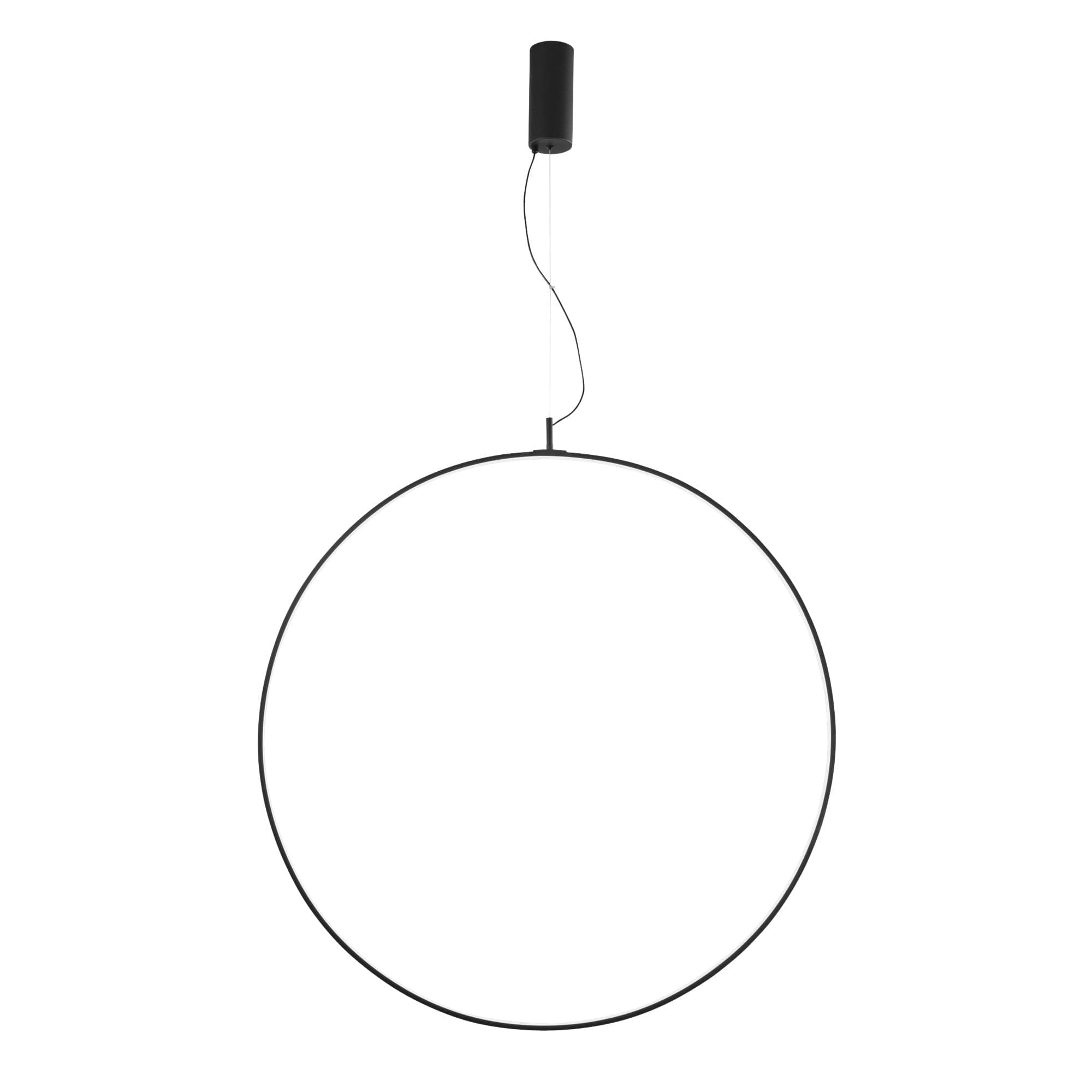 Lampadario a sospensione struttura in metallo diffusore in silicone Nero 120X270X8 cm