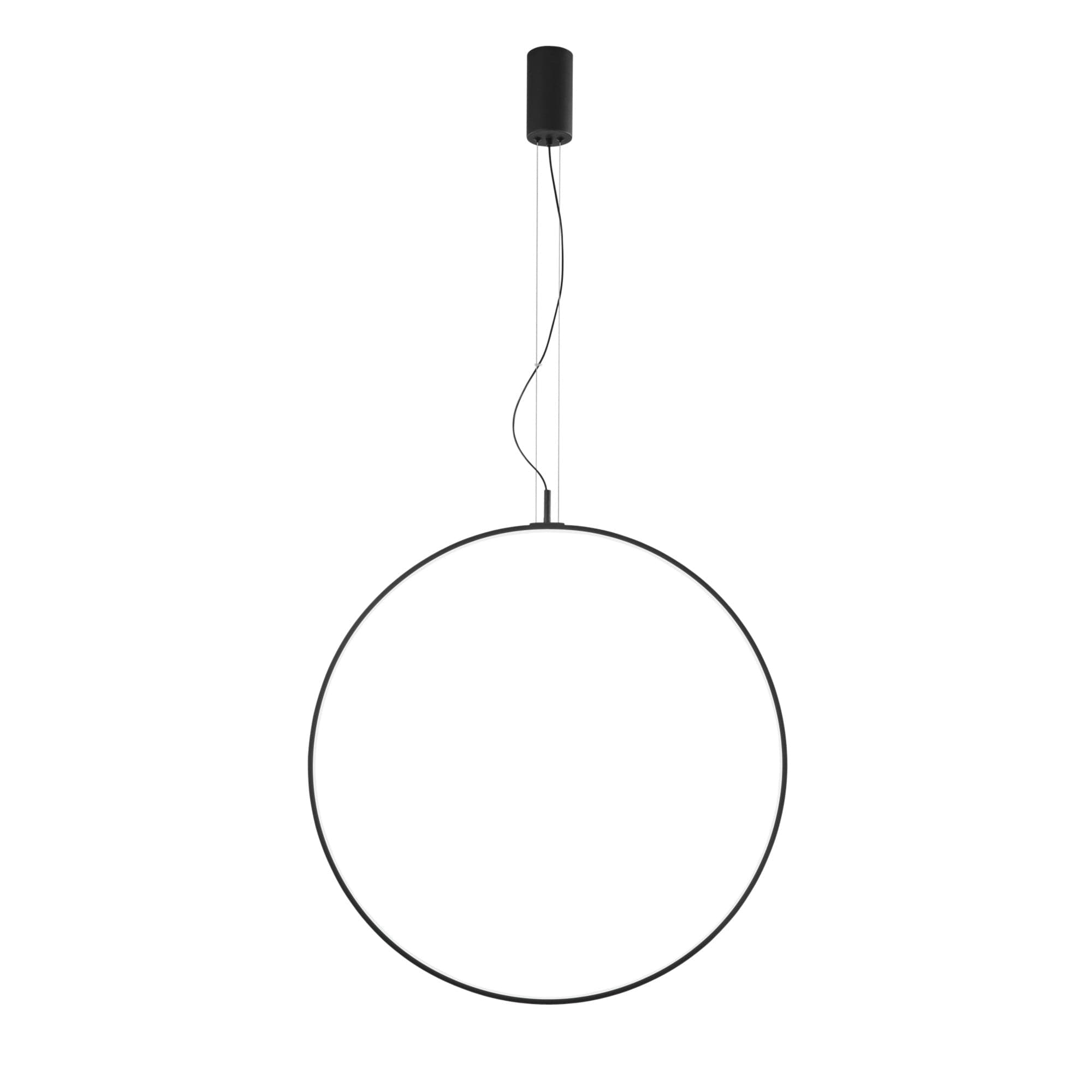 Lampadario a sospensione struttura in metallo diffusore in silicone Nero 80X230X8 cm