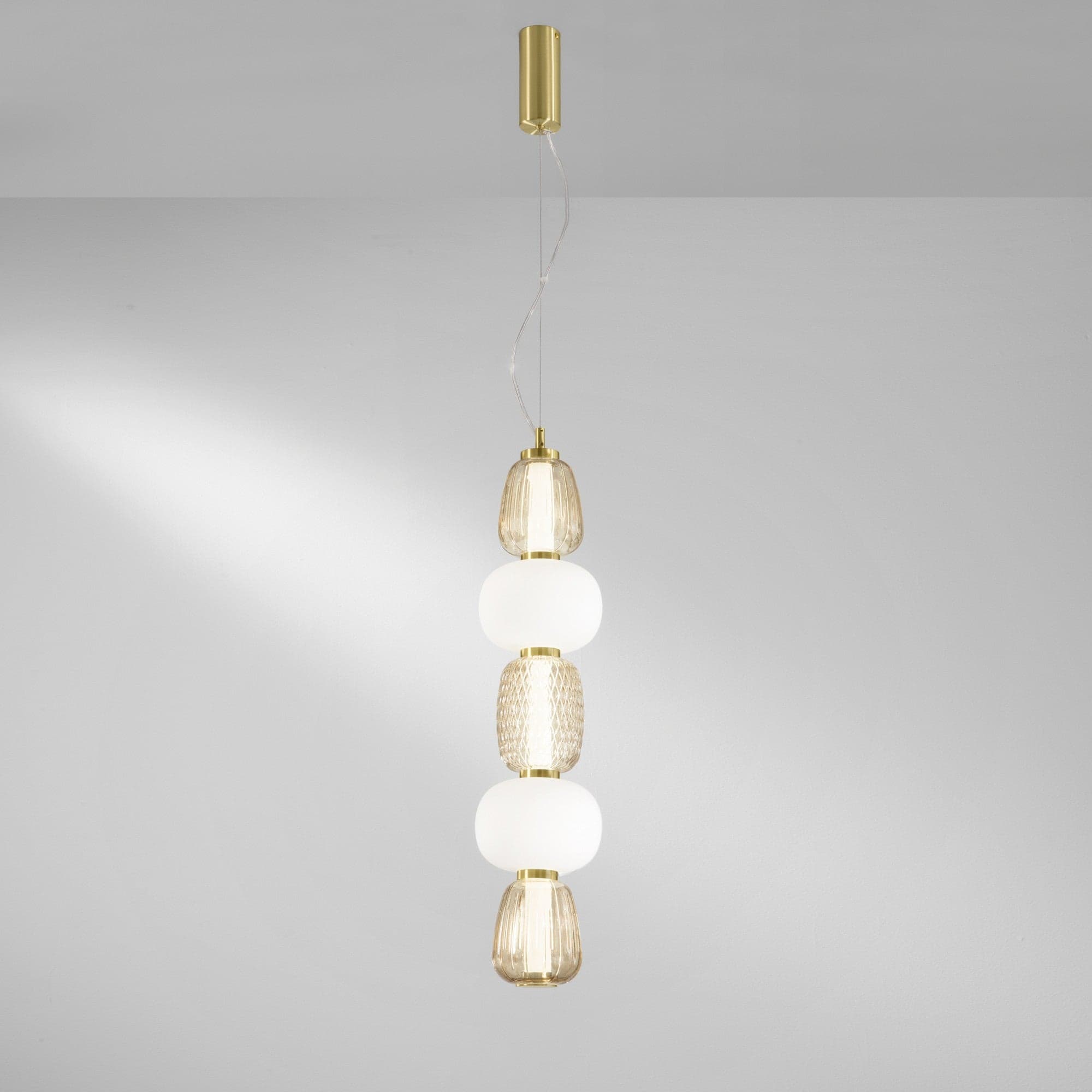 Lampadario Oro vetro trasparente diffusore opale Led Integrato in Lampadari Led Mall Home - Napoli, commercioVirtuoso.it