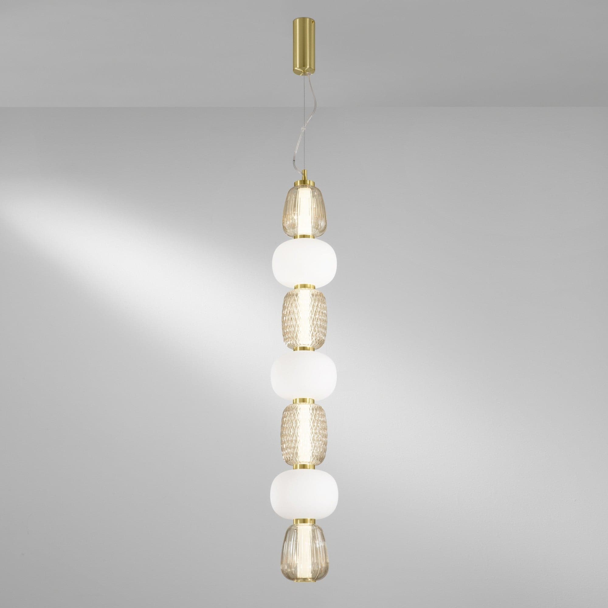 Lampadario Oro vetro trasparente diffusore opale Led Integrato in Lampadari Led Mall Home - Napoli, commercioVirtuoso.it