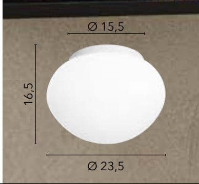 Plafoniera da bagno bianca in metallo e vetro IP44 23,5X16,5X15,5 cm in Plafoniere Led Mall Home - Napoli, commercioVirtuoso.it