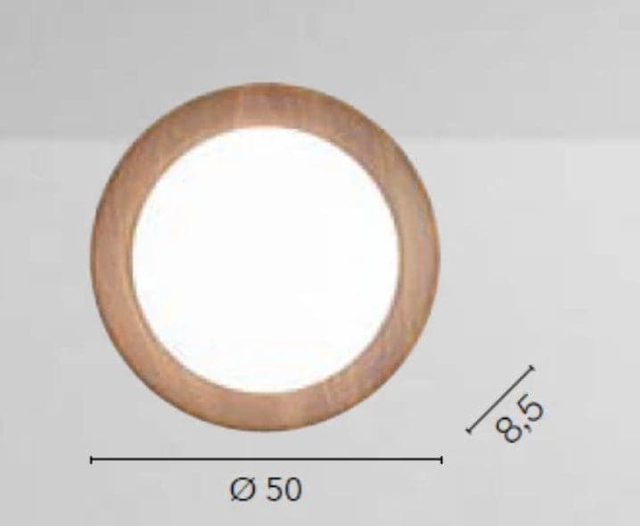 Plafoniera metallo Nero con interno dall'Effetto Legno 50X8,5CM in Plafoniere Led Mall Home - Napoli, commercioVirtuoso.it