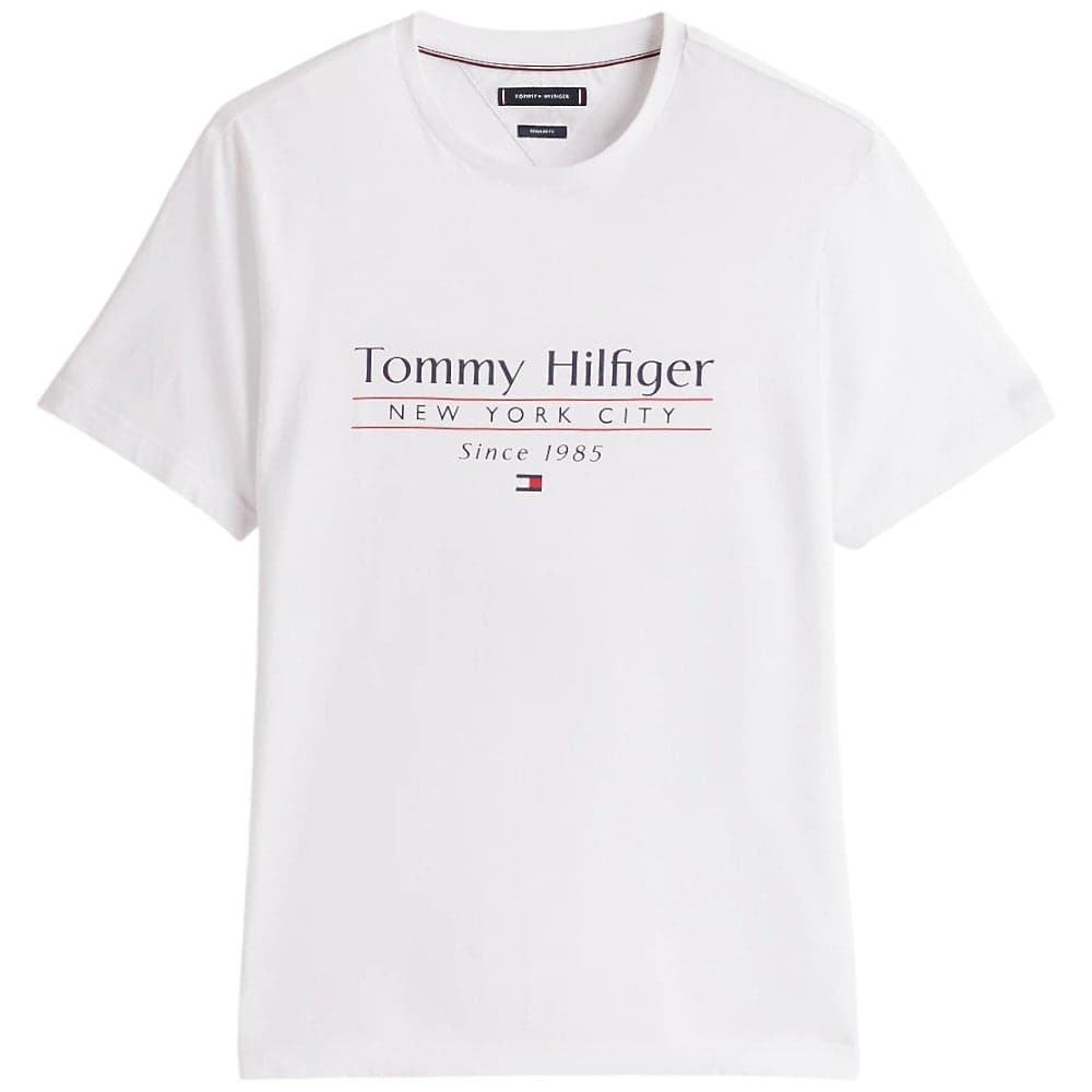 Tommy Hilfiger t-shirt bianca con stampa MW0MW38621YBR T-shirt Tommy Hilfiger
