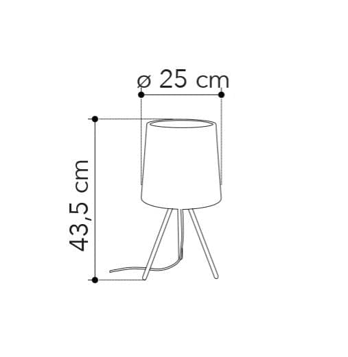 Lampada da tavolo in metallo con paralume in alluminio Nero 25X43,5cm in Lampade da tavolo e abat-jour Led Mall Home - Napoli, commercioVirtuoso.it