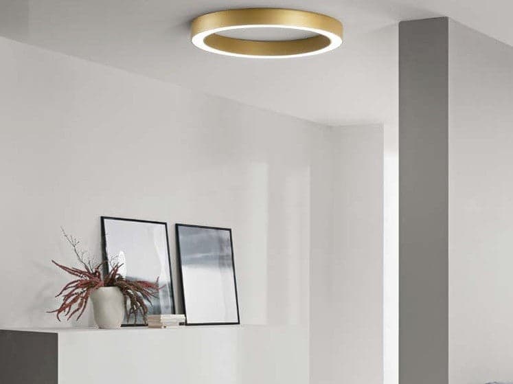 Plafoniera struttura circolare e diffusore in acrilico Oro 80X8,5 CM in Plafoniere Led Mall Home - Napoli, commercioVirtuoso.it
