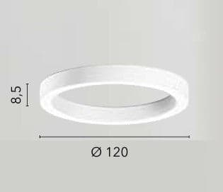 Plafoniera struttura circolare e diffusore in acrilico Bianco 120X8,5 CM in Plafoniere Led Mall Home - Napoli, commercioVirtuoso.it
