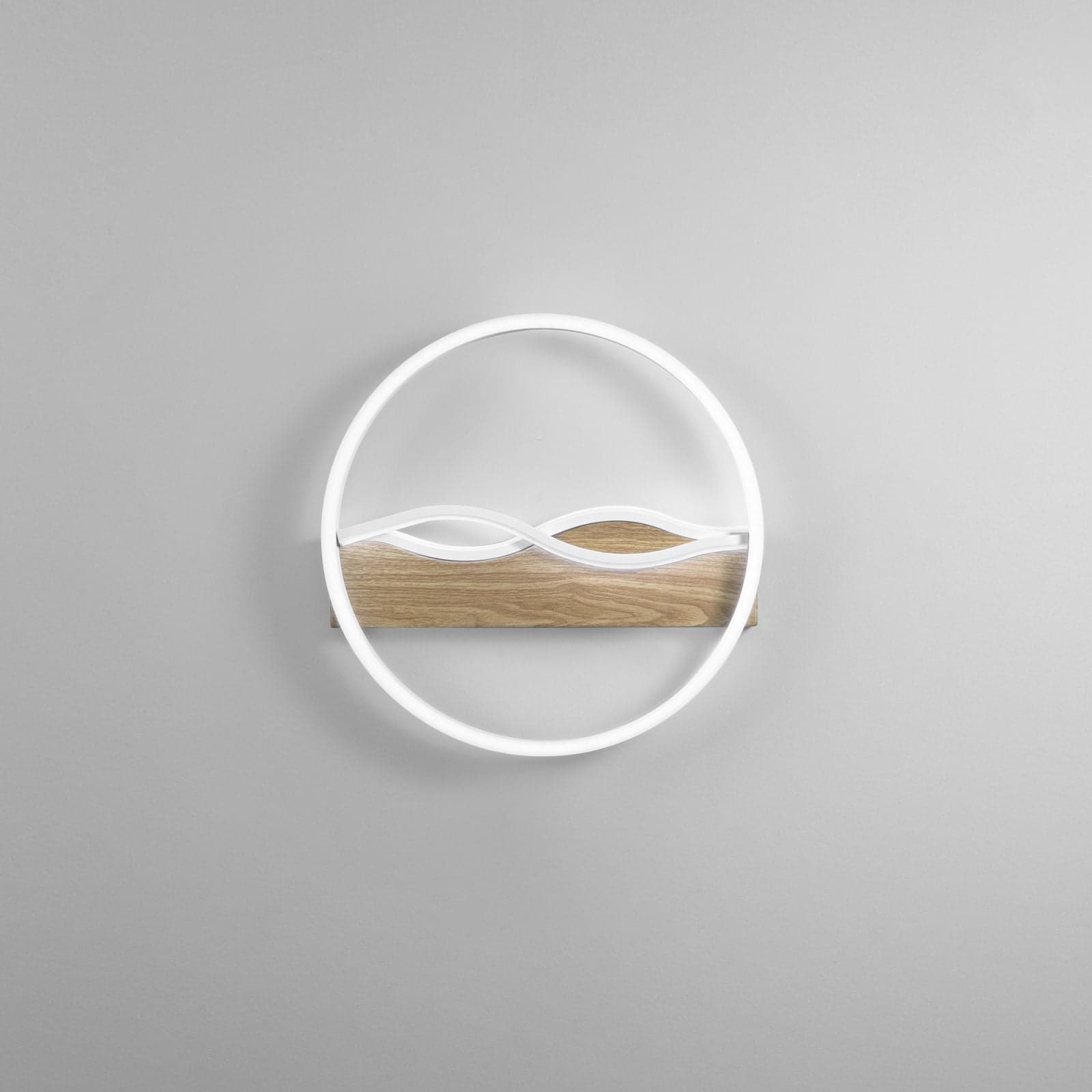 Plafoniera struttura in metallo e base Effetto Legno Bianco cct 40X6,8 CM in Plafoniere Led Mall Home - Napoli, commercioVirtuoso.it