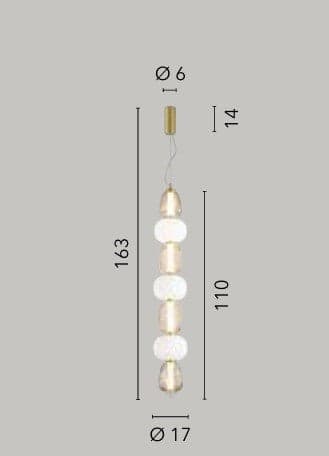 Lampadario Oro vetro trasparente diffusore opale Led Integrato in Lampadari Led Mall Home - Napoli, commercioVirtuoso.it