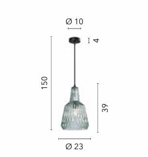 Lampadario in vetro cristallo sfaccettato AMBRA 150X23X10CM in Lampadari Led Mall Home - Napoli, commercioVirtuoso.it