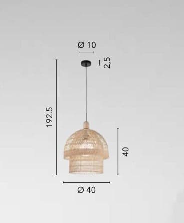 Lampadario a sospensione legno naturale 192,5X40X10cm in Lampade a sospensione Led Mall Home - Napoli, commercioVirtuoso.it