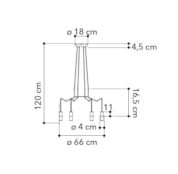 Lampadario a sospensione acrilico e metallo nero 120X66CM in Lampade a sospensione Led Mall Home - Napoli, commercioVirtuoso.it