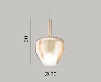 Lampadario a Sospensione Ambra 30X20CM in Lampade a sospensione Led Mall Home - Napoli, commercioVirtuoso.it