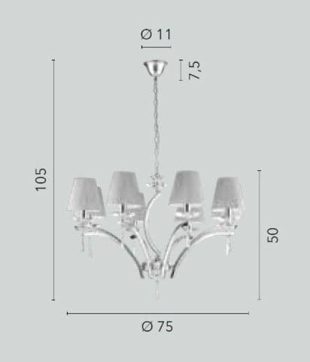 Lampadario a sospensione 8xE14 105X75X50CM in Lampade a sospensione Led Mall Home - Napoli, commercioVirtuoso.it