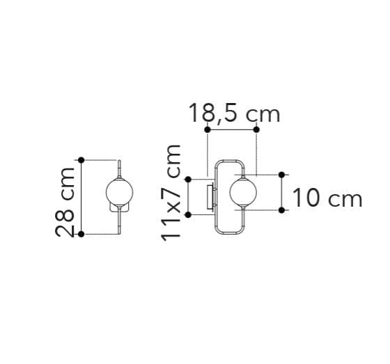 Applique 28X10X18,5 CM in Applique Led Mall Home - Napoli, commercioVirtuoso.it
