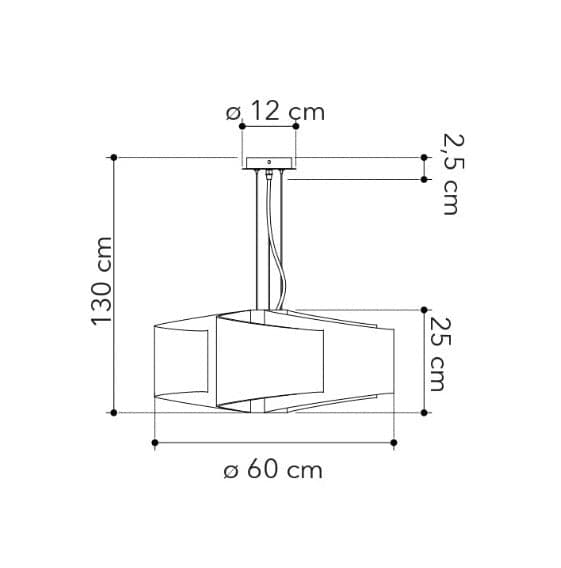Lampadario a sospensione in vetro decorato 6XE27 130X60X25 CM in Lampade a sospensione Led Mall Home - Napoli, commercioVirtuoso.it