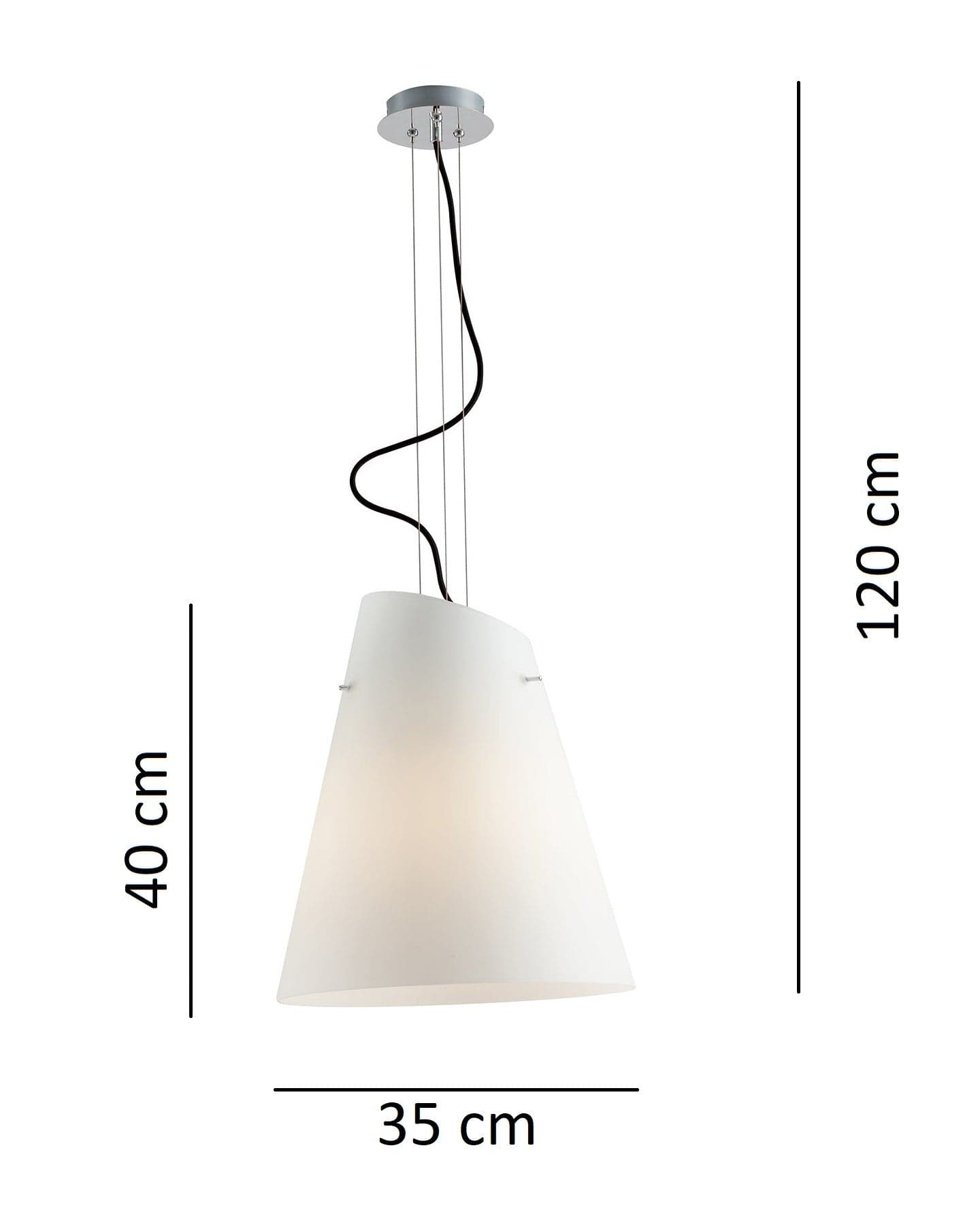 Lampadario a sospensione con cavo in PVC Nero (3XE27) 120X35X40CM in Lampade a sospensione Led Mall Home - Napoli, commercioVirtuoso.it